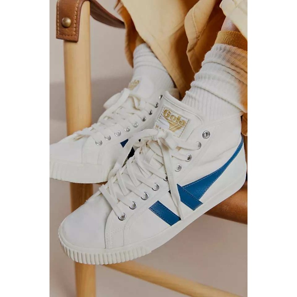 Gola Rally High Top Lace Up Plimsoll Sneakers Off White Women's Size 8